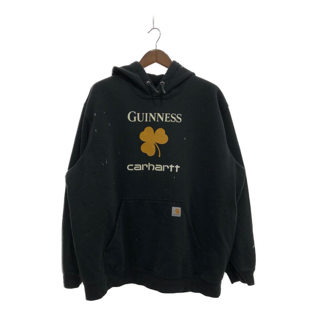 Carhartt カーハート GUINNESS Carhartt スウェット パーカー トレーナー トップス 大きいサイズ ブラック (メンズ 2XL) 中古 古着 P6269