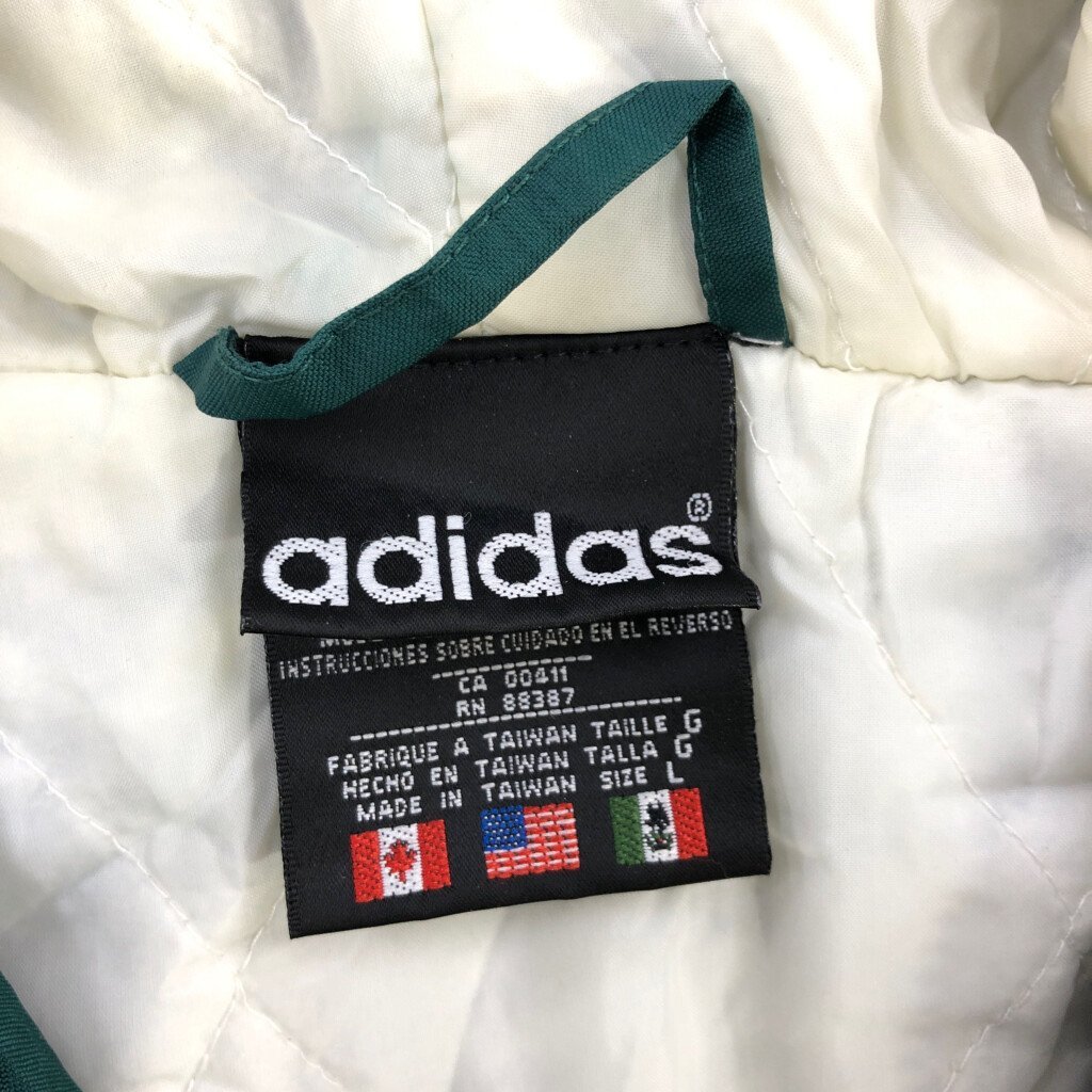 80年代 adidas アディダス トラックジャケット アウター カジュアル スポーツ グリーン (メンズ L) 中古 古着 P6259_画像6