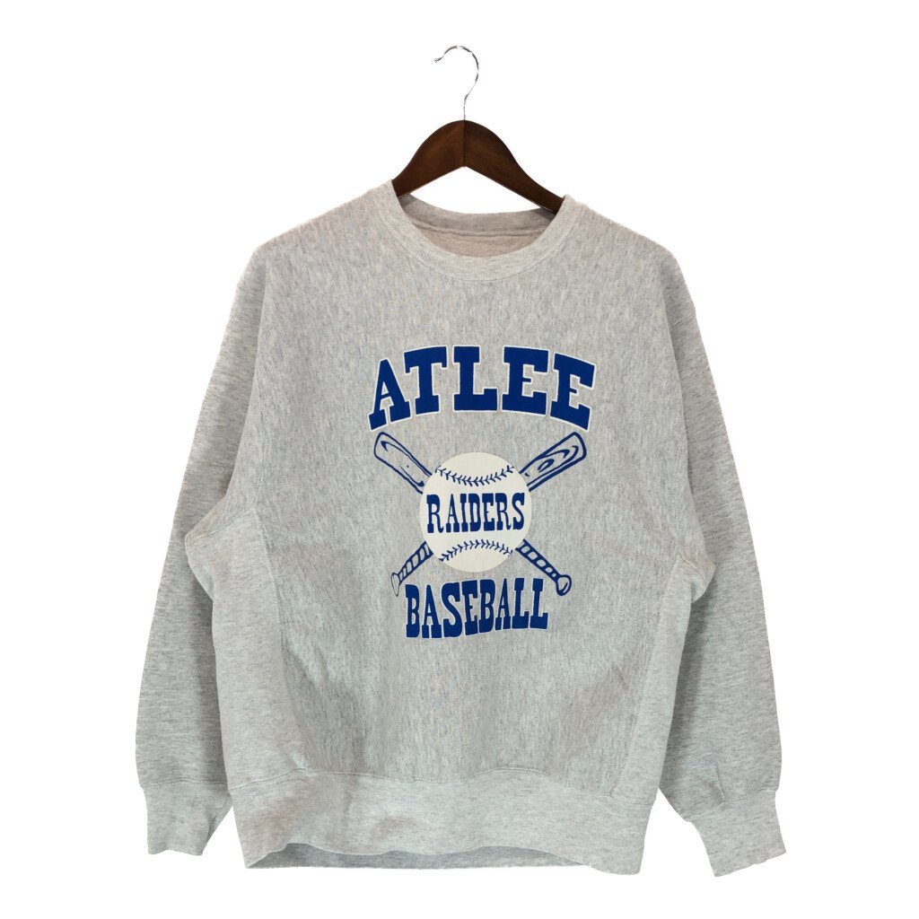 SALE///// リバースウィーブタイプ 三段プリント スウェット ATLEE RAIDERS BASEBALL グレー (メンズ L相当) 中古 古着 P4460_画像1