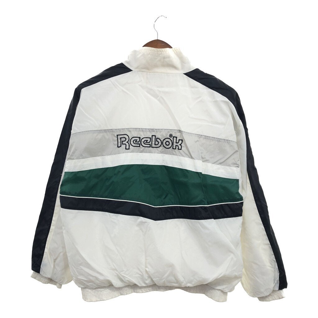 90年代 Reebok リーボック トラックジャケット アウター スポーツ ワンポイントロゴ ホワイト (メンズ S) 中古 古着 P6293_画像2
