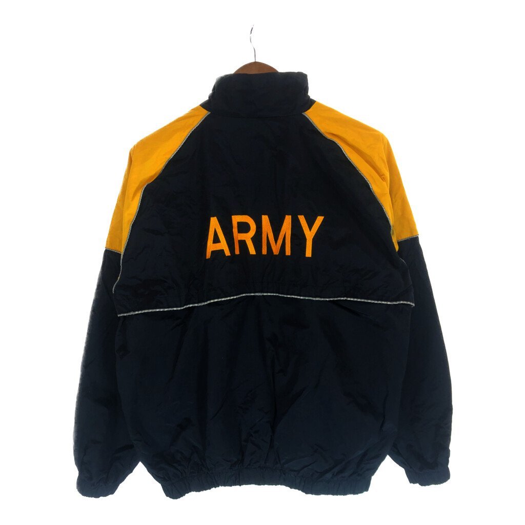 SALE///// 2000年代～ 米軍実物 U.S.ARMY トレーニングジャケット 刺繍 ミリタリー アウター ブラック (メンズ MEDIUM LONG) P4932_画像2