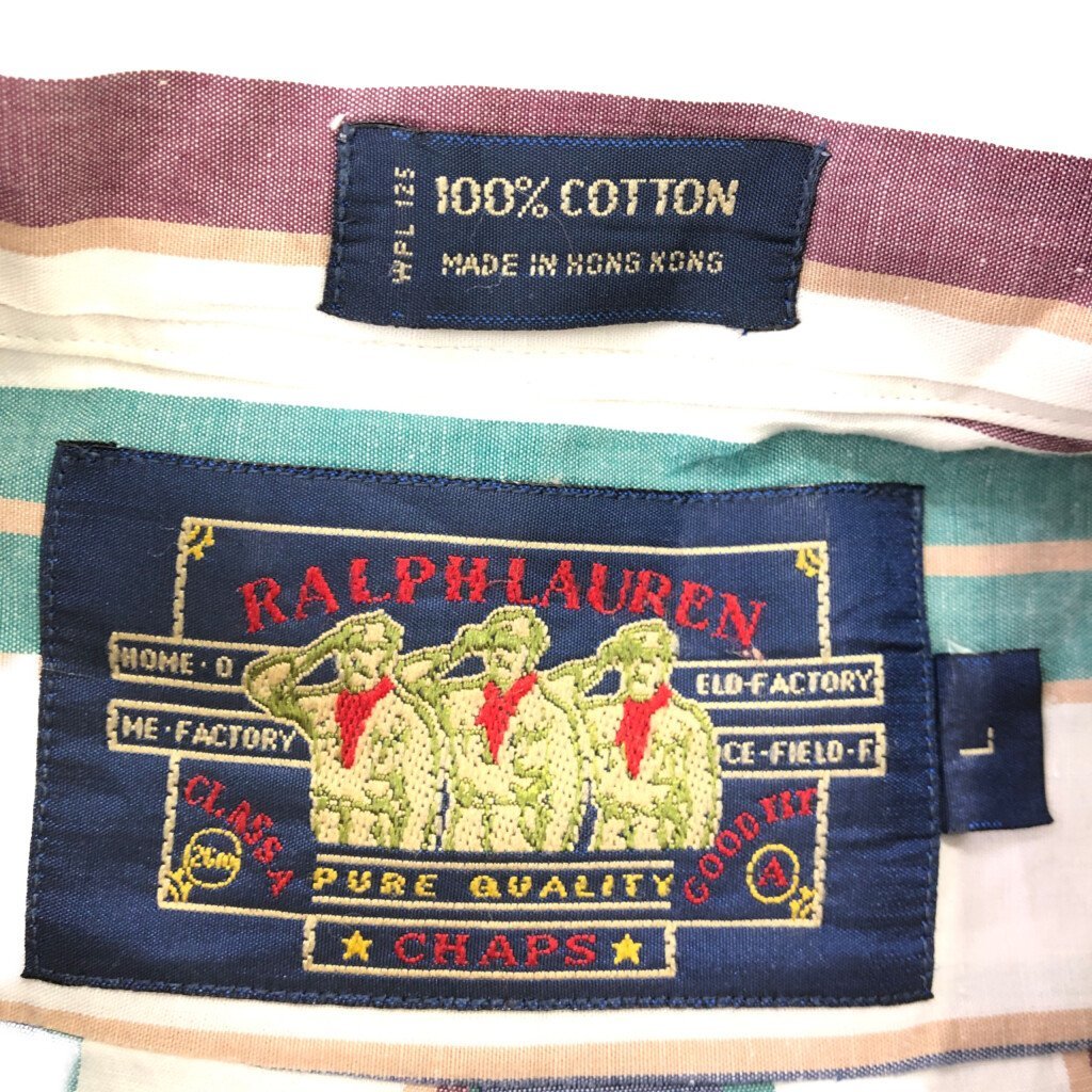 80年代 CHAPS チャップス ボタンダウン ストライプ 長袖シャツ 80年代 CHAPS チャップス ボタンダウン ストライプ 長袖シャツ