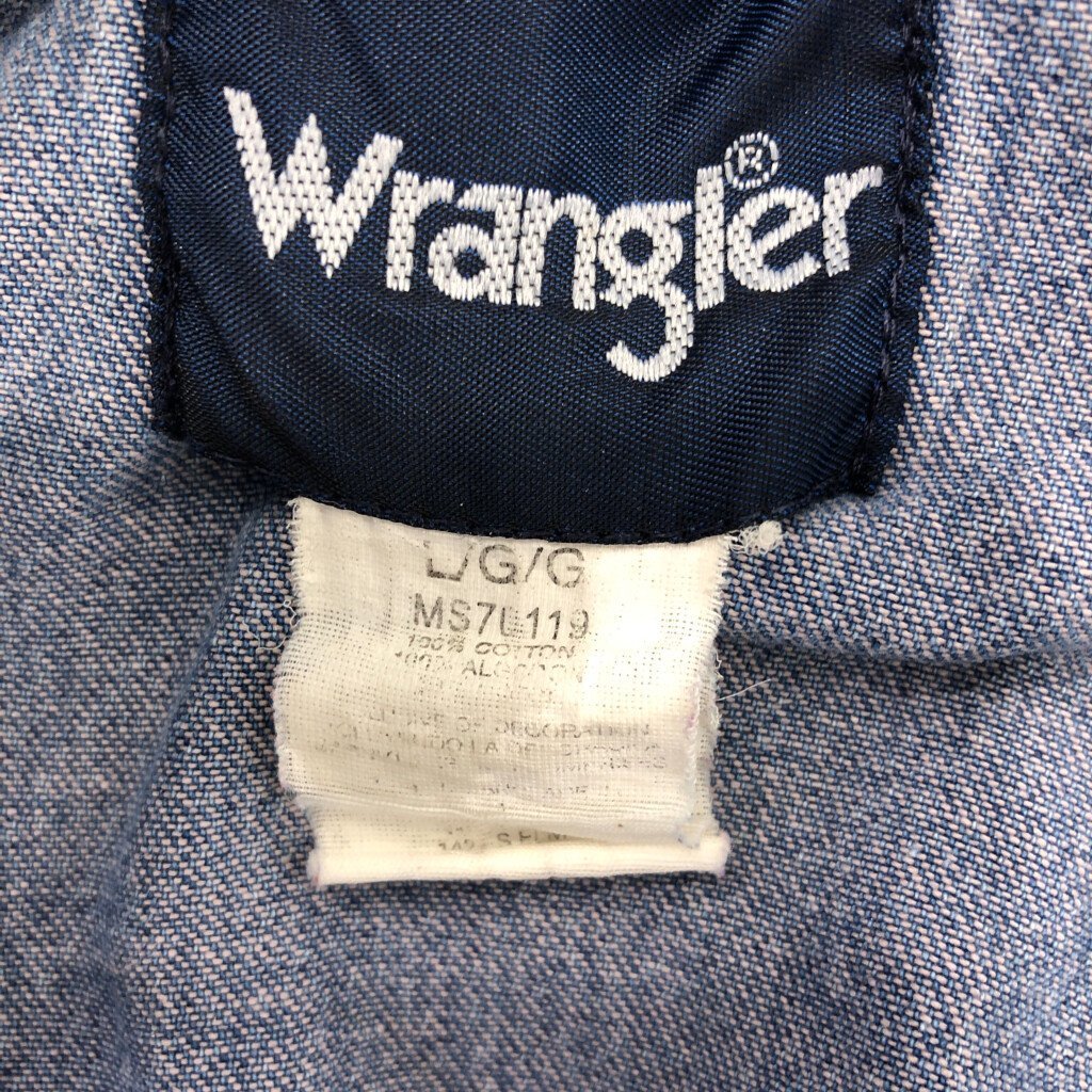 SALE///// 90年代 Wrangler ラングラー ウエスタン 長袖シャツ 紺タグ ブルー (メンズ ) 中古 古着 P4999_画像8