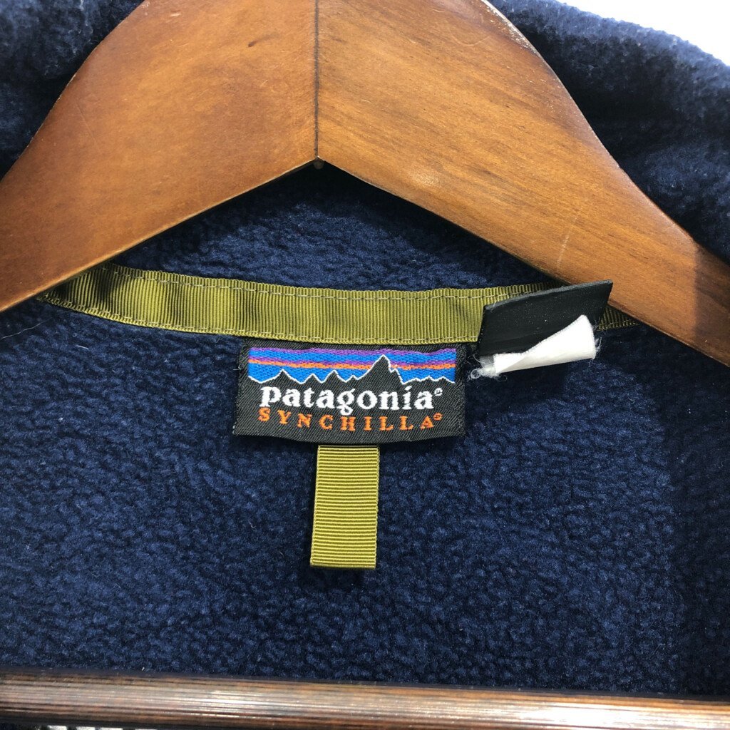 90年代 USA製 patagonia パタゴニア SYNCHILLA シンチラ フリースジャケット アウター アウトドア ネイビー (メンズ XL) 中古 古着 P6600_画像6