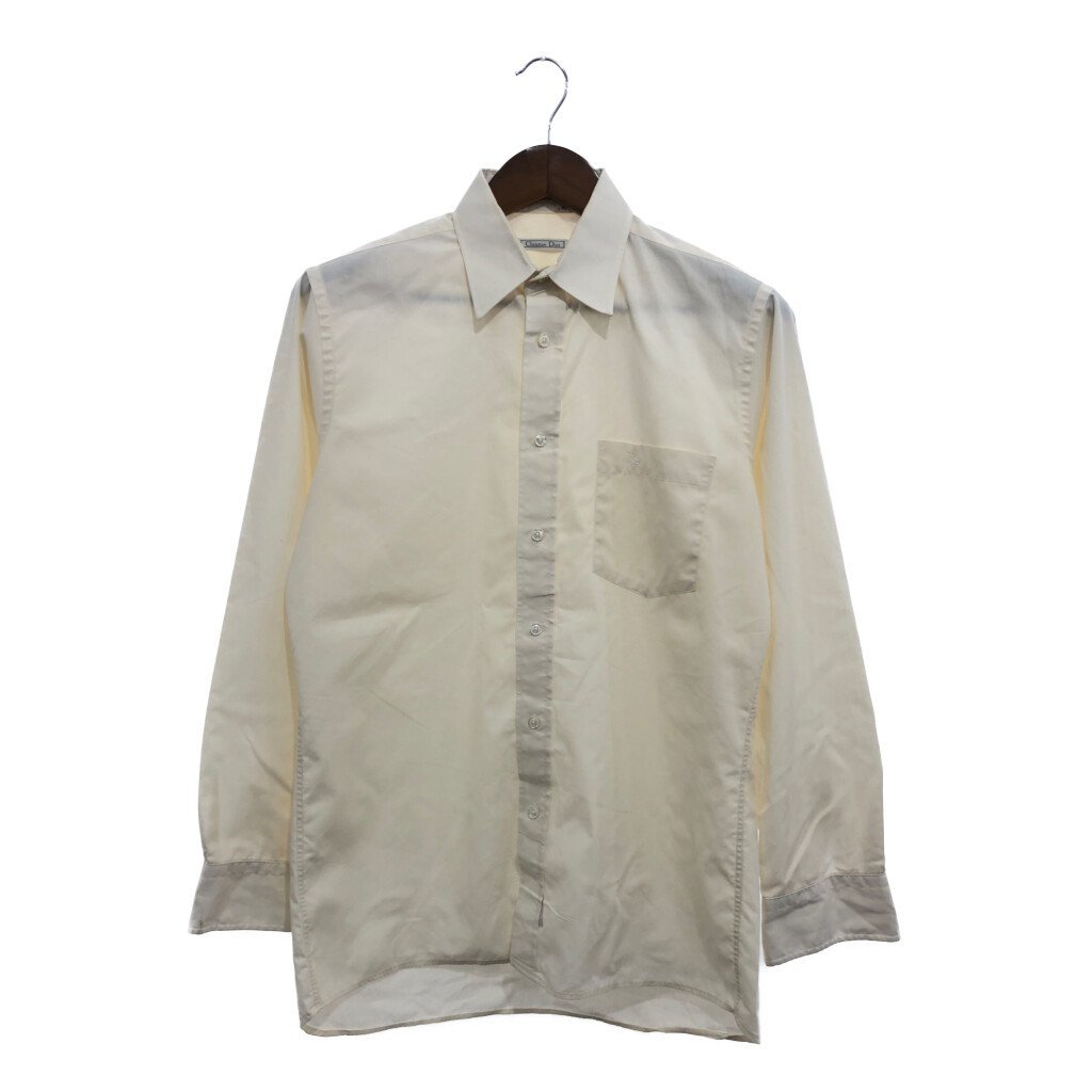 USA made Christian Dior Christian Dior long sleeve shirt tops formal ivory ( men's 15) used old clothes P6707