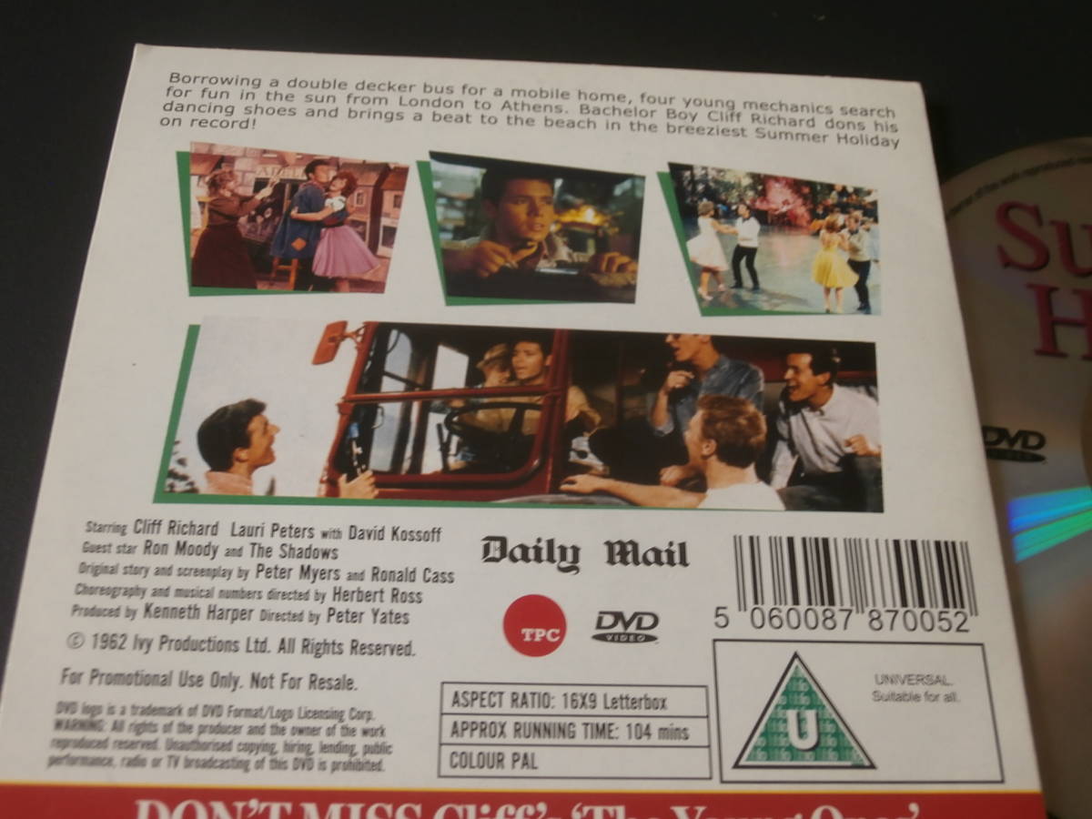 正規DVD 「Summer Holiday～太陽と遊ぼう」Cliff Richard クリフ・リチャード_画像2