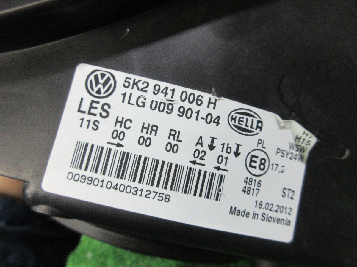 VW フォルクスワーゲン ゴルフ6 1KCBZ 右 ハロゲンヘッドライト 5K2 941 006 H　※ 画像参照　　2024.1.12.Y.2-K7-90　外車　23120015_画像5
