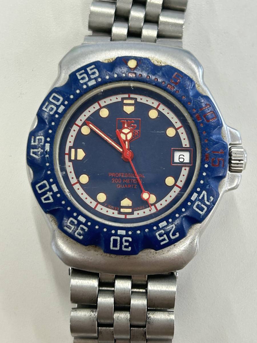 M-5126　【同梱不可】980円～ 中古品　TAGHeuer/タグ・ホイヤー　フォーミュラ　紺色文字盤　クォーツ　メンズ　腕時計　_画像1