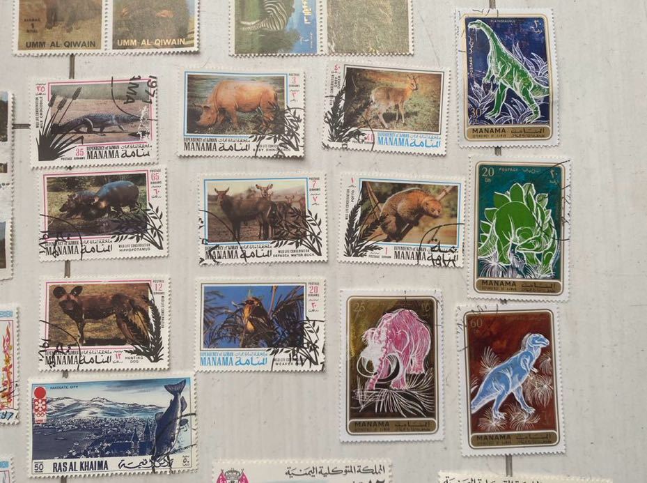 希少 中東 ARAB アラブ イエメン UMM postage stamp 世界 動物 魚 切手 郵便 郵政 スタンプ コレクション アンティーク 骨董 大量 まとめて_画像4