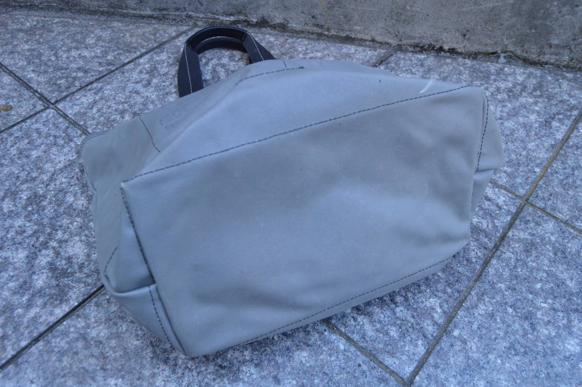 E996 中古 yokohama canvas bag 横浜帆布鞄 ムーンアイズ 045 トートバッグ スクエア グレー Aの画像6