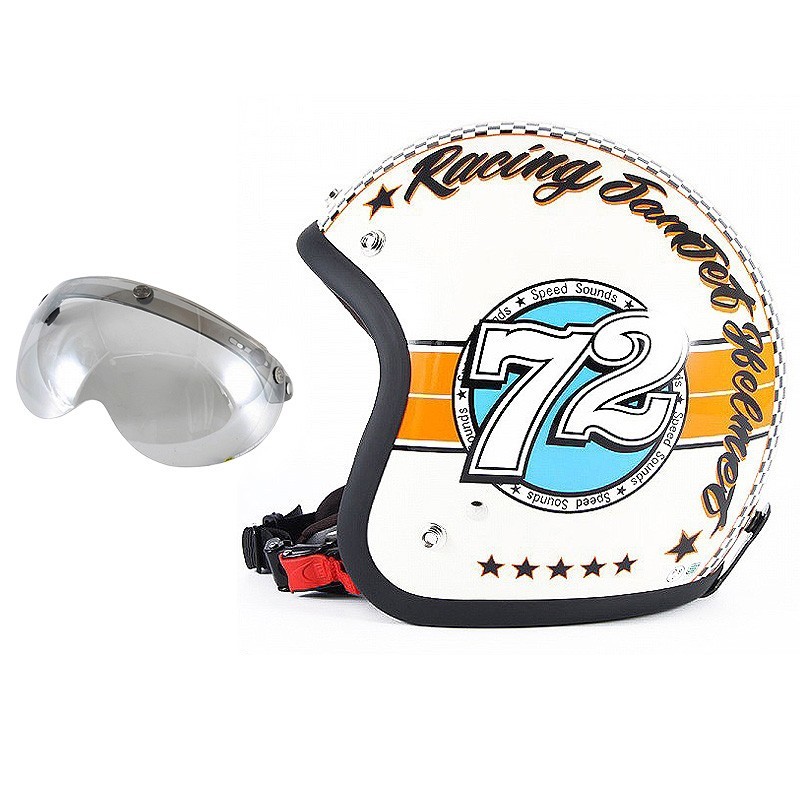 72JAM ジェットヘルメット&シールドセット SPEED SOUND - アイボリー フリーサイズ:57-60cm未満 +開閉式シールド APS-04 JJ-04_画像1