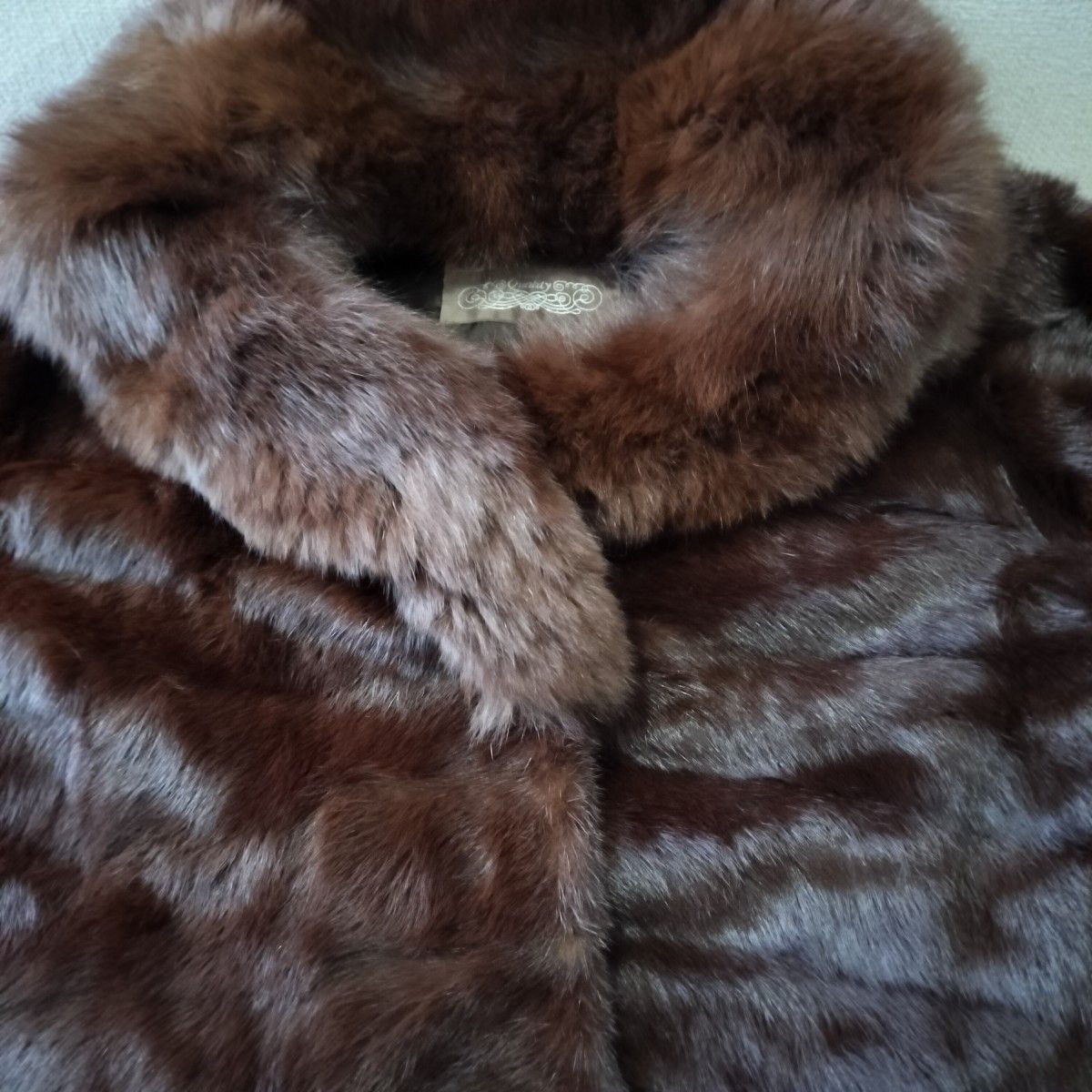 【EMBA高級毛皮】ウィーゼルミドル丈コート　上質毛皮コート　リアルファーコート　11号