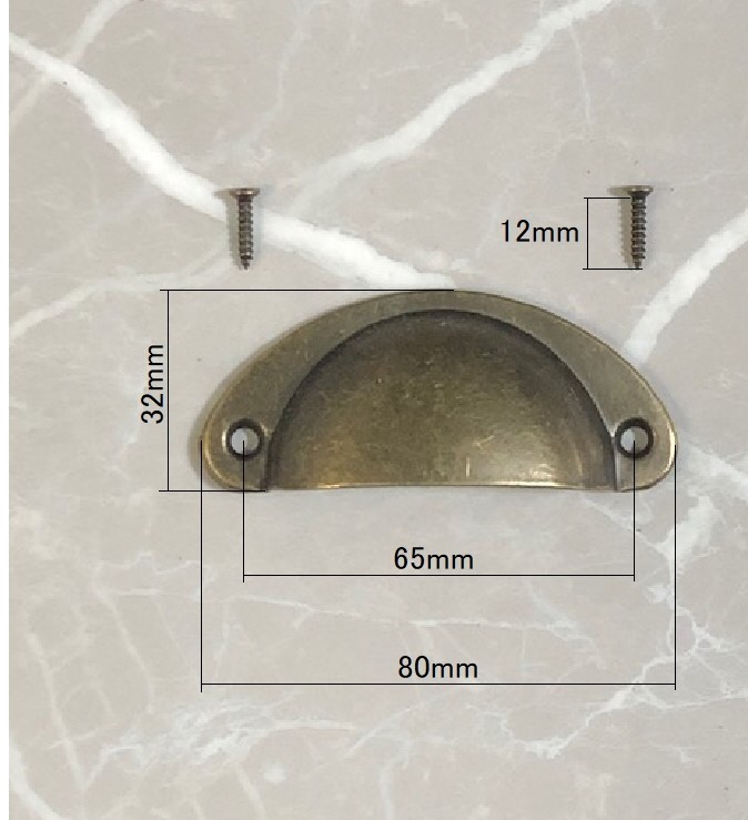 【10個セット】■取っ手 金具 TO-09-⑩■アンティーク ブロンズ 取手 ハンドル 引き出し 半月 おしゃれ 家具 船型 ヨーロッパ 古民家 _画像2