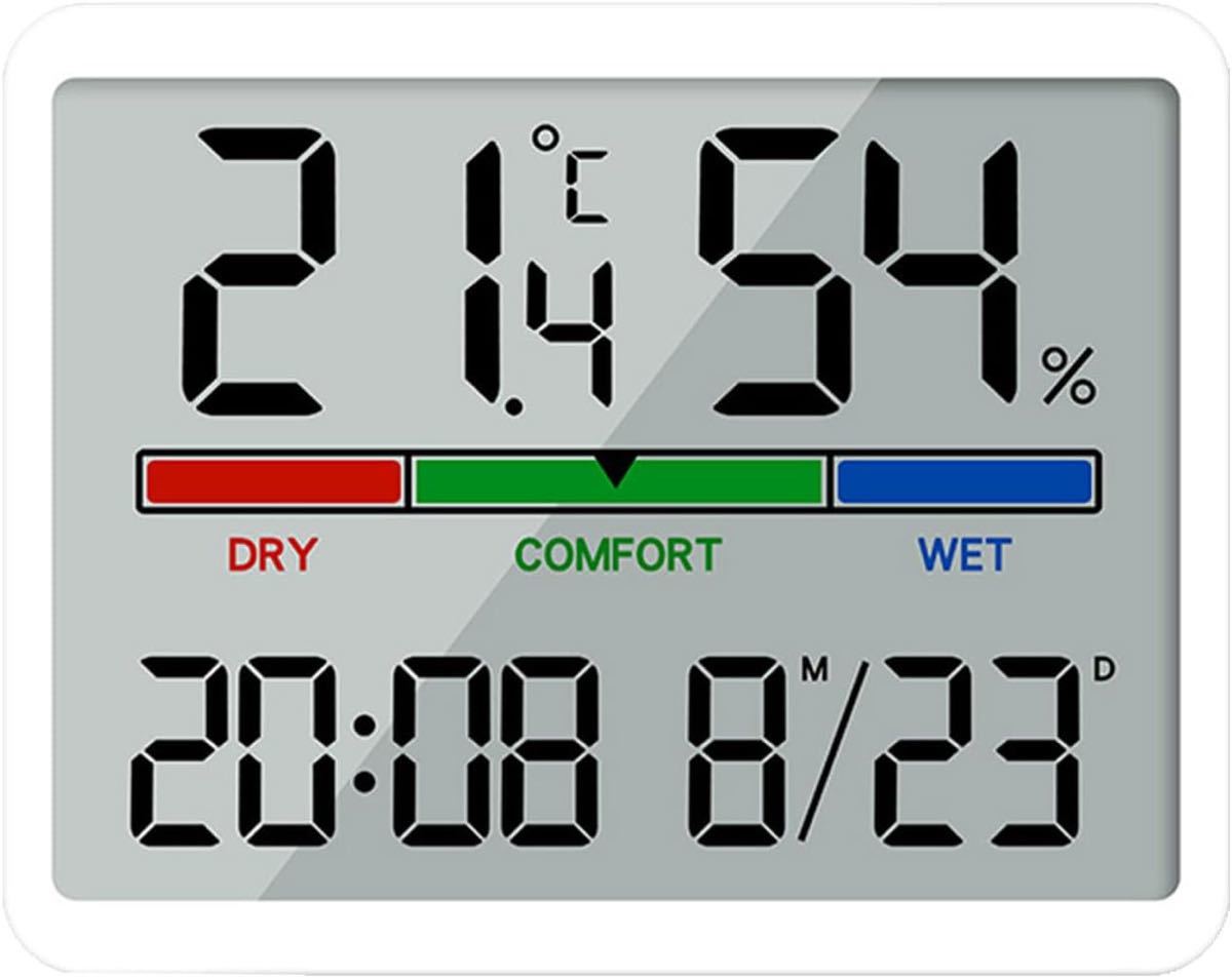 デジタル壁時計　置き時計　 大型表示 日付と温度 湿度感知 磁石 家庭やオフィスでの使用に最適 寝室での使用_画像1