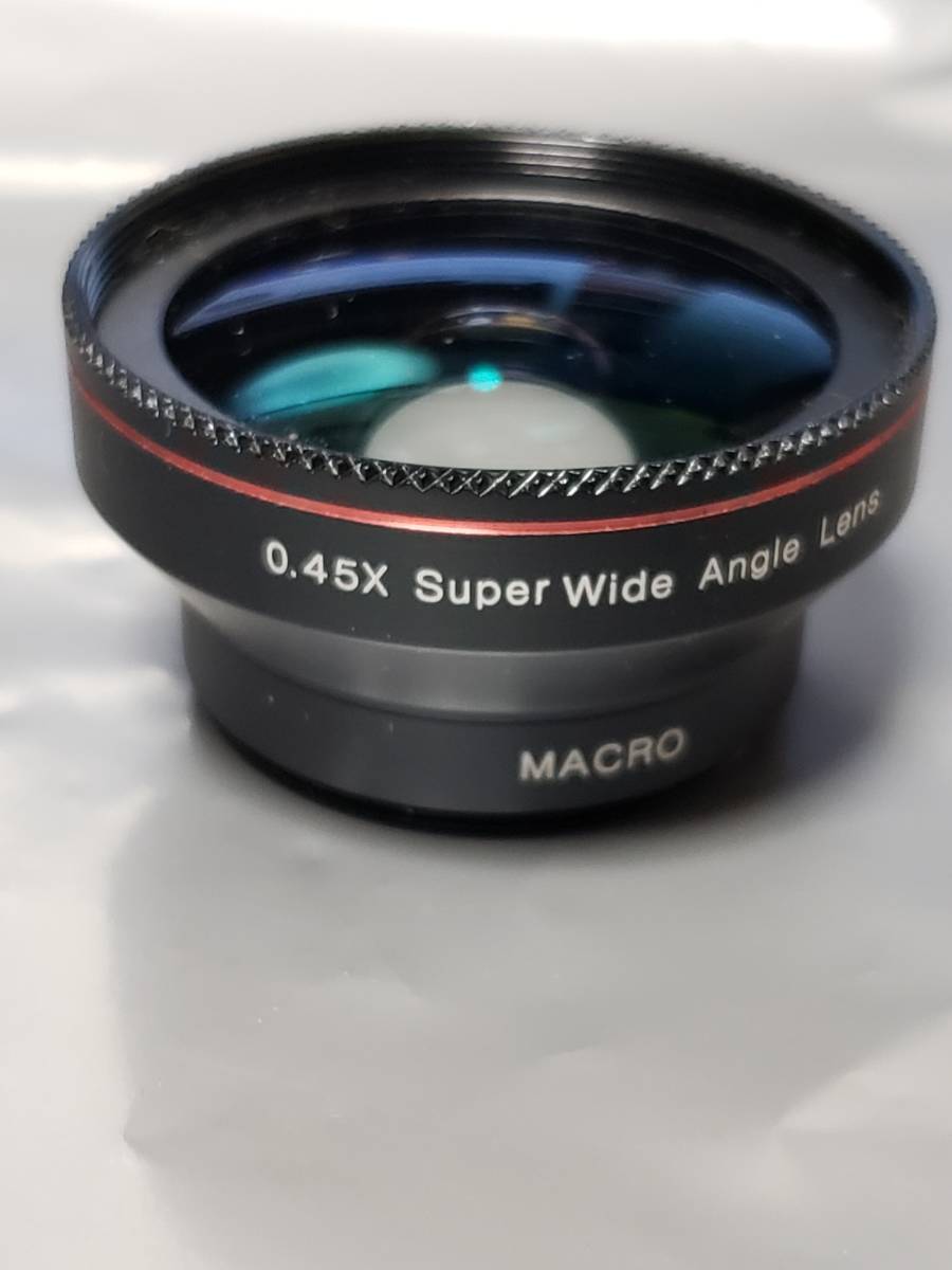 0.45x Super Wide Angle Lens スーパーワイドアングルレンズ クリーニングクロスで拭いたが誇がすぐつく まとめ取引歓迎 37㎜ LEN004の画像1