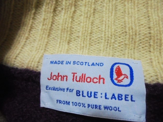 〇良品　スコットランド製　john Tulloch　ウールカーディガン　ポケット付き　パープル〇_画像4