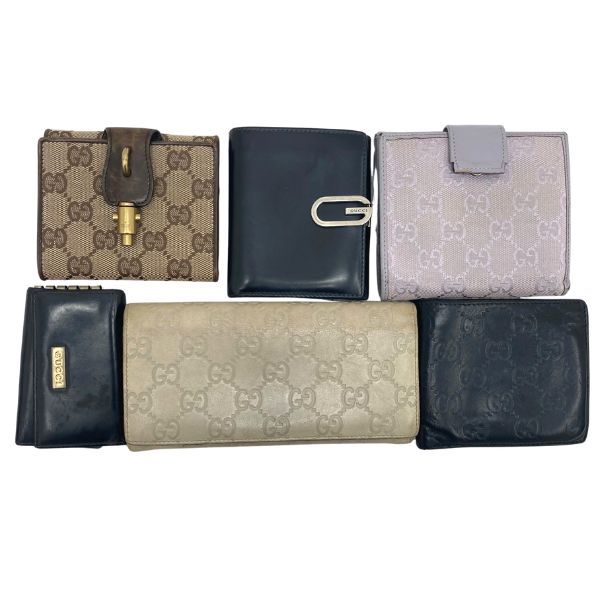 【イチオク】 グッチ GUCCI GG キャンバス グッチシマ ジャッキー Dクリップ 二つ折り 長 財布 キーケース 小物 6点セット まとめ 一部訳有_画像1