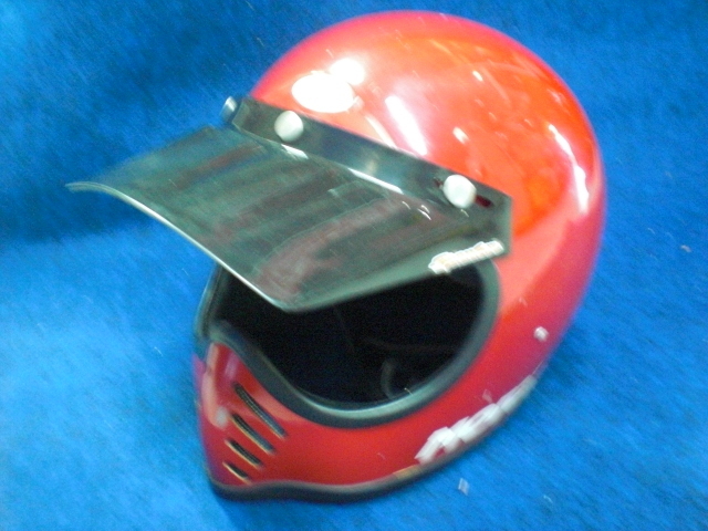 ヘルメット　BELL moto3 赤　1975snell DOT approved バイザー　ビンテージ（2424）