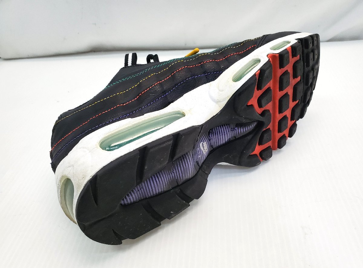 § B37273 NIKE ナイキ エアマックス95 AIR MAX AJ2018-023 26.5cm ブラック 黒 スニーカー ファッション 中古_画像4