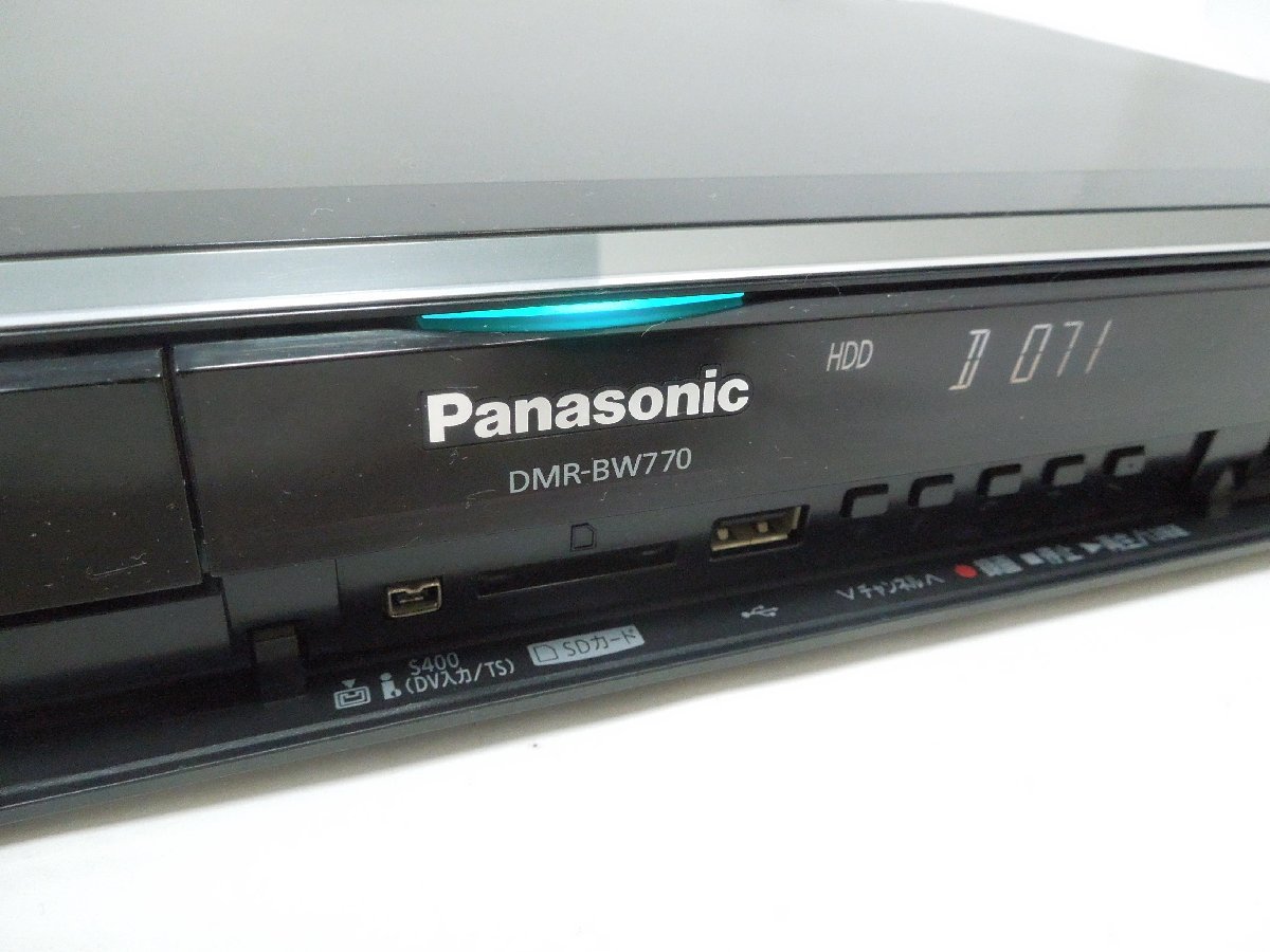 ‡0017 ブルーレイレコーダー Panasonic DMR-BW770 HDD DVD ブルーレイ パナソニック 2009年製 B-CAS付 リモコン動作不良 通電確認済_画像2
