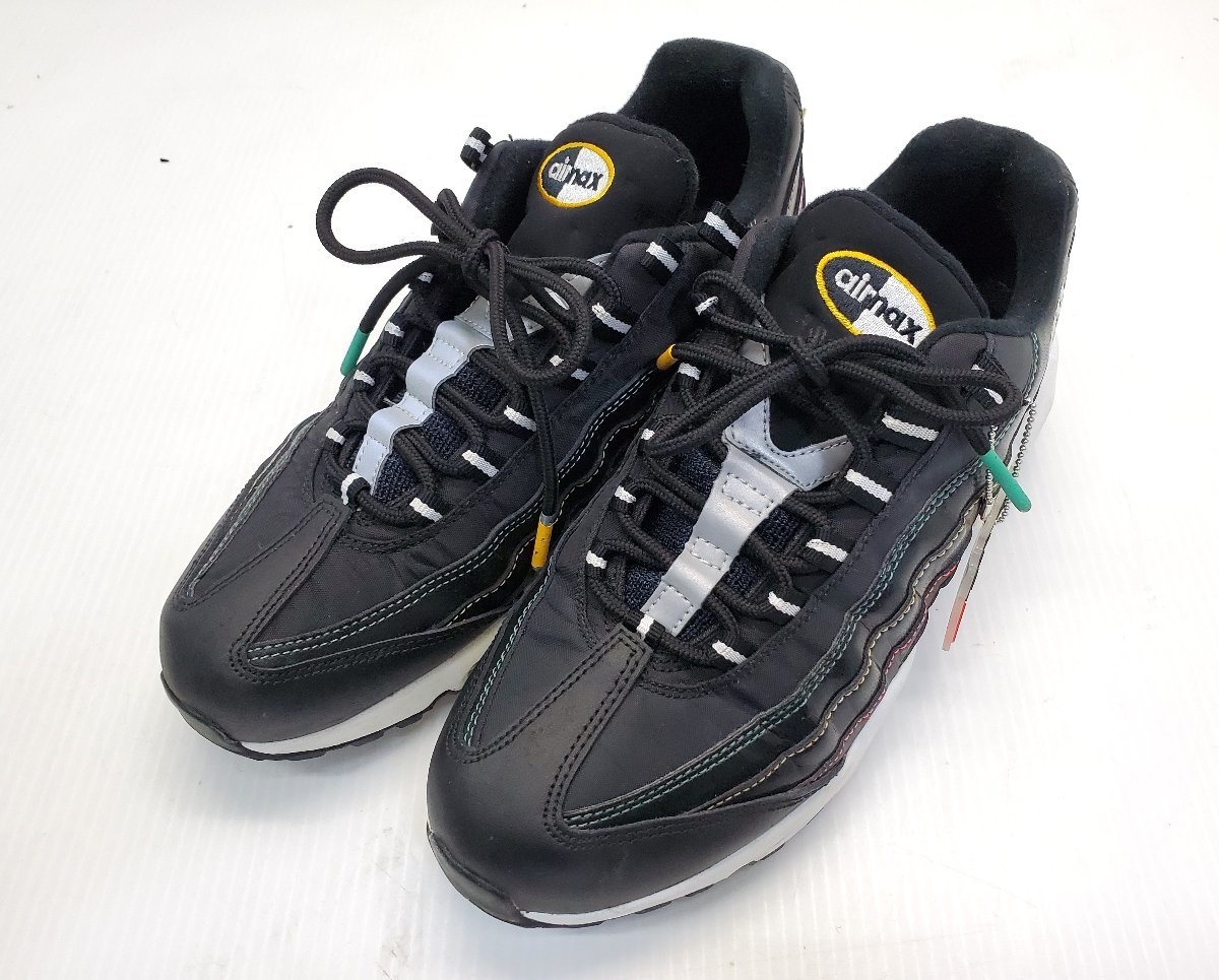 § B37273 NIKE ナイキ エアマックス95 AIR MAX AJ2018-023 26.5cm ブラック 黒 スニーカー ファッション 中古_画像1