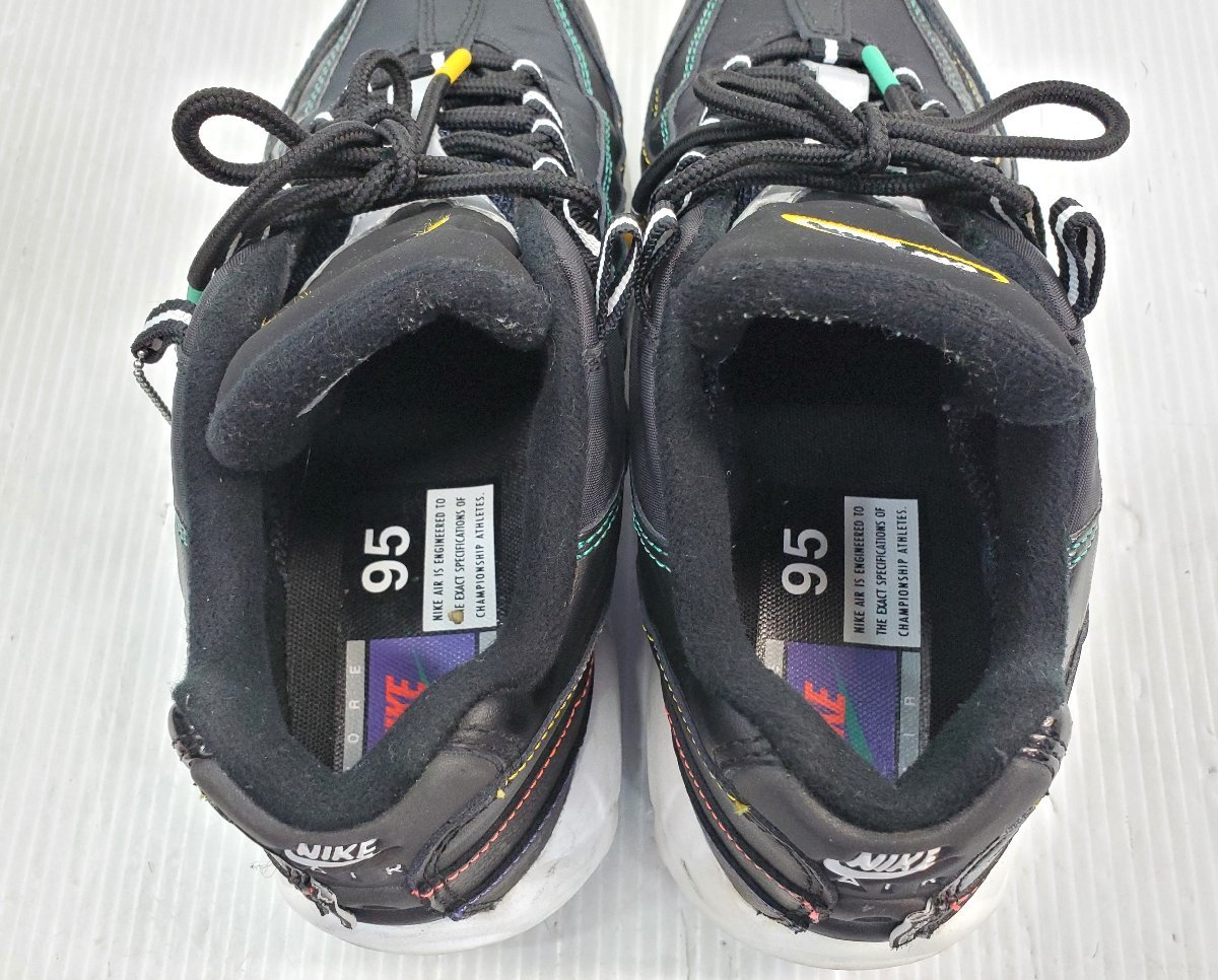 § B37273 NIKE ナイキ エアマックス95 AIR MAX AJ2018-023 26.5cm ブラック 黒 スニーカー ファッション 中古_画像9