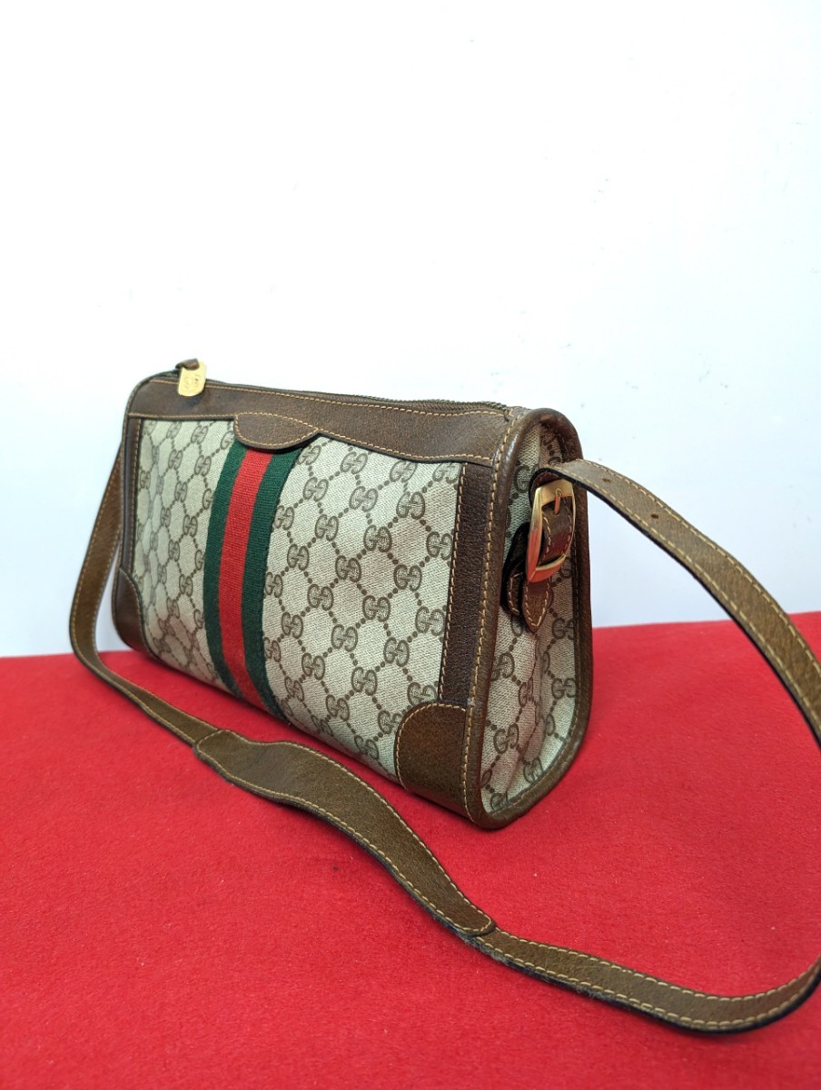 美品 極上！gucci シェリーライン ショルダーバッグ GG オールドグッチ