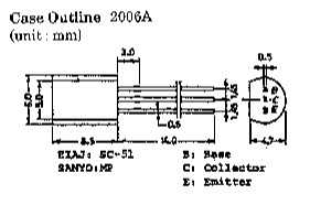 三洋　低周波パワーアンプ用トランジスター 2SD400-Ｆ　Pc=900mW、Vceo25V、Ic＝1A　３本セット　未使用品_画像3