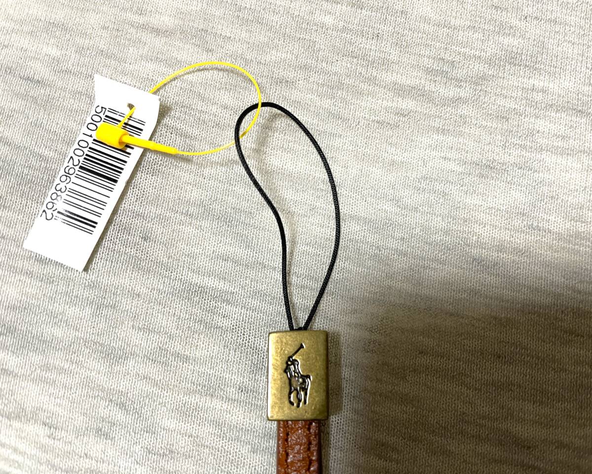 未使用 保管品 ポロ ラルフローレン 革製 携帯 スマホ ストラップ レザー Polo Ralph Lauren CELL PHONE STRAP USA トラッド 海外購入品_画像4