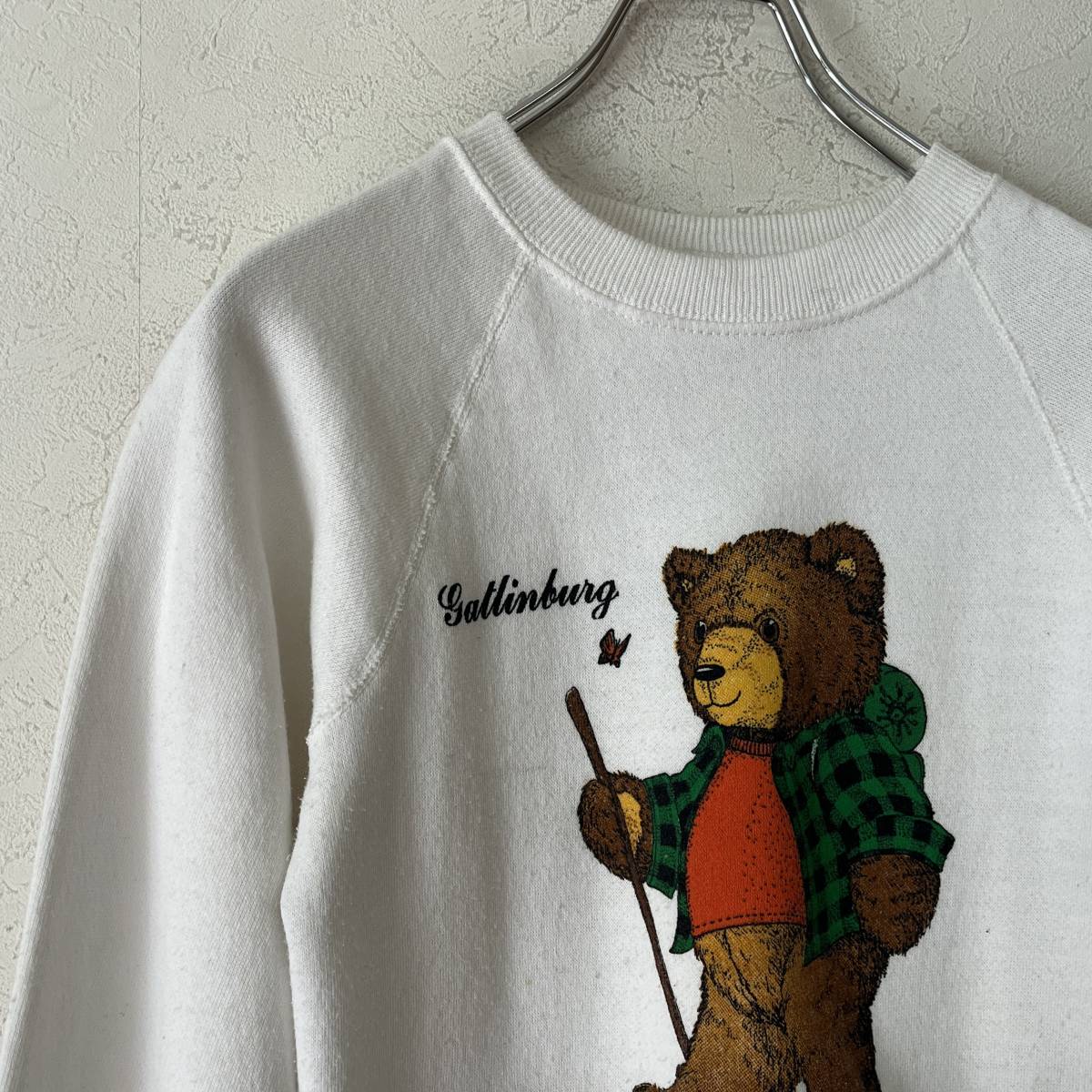  Vintage USA made 80s BW bear animal animal la gran sweat child clothes Kids old clothes 240126