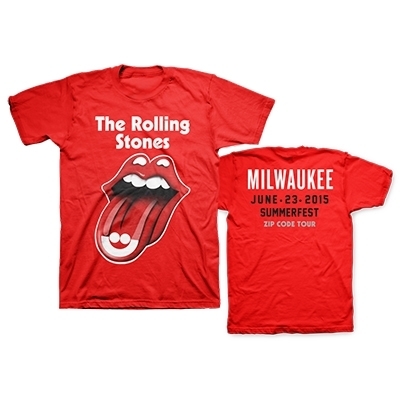 H744■ ザ・ローリングストーンズ 2015年 Zip Code 未開封 Tシャツ 赤 XLサイズ　ミルウォーキー　The Rolling Stones_画像1