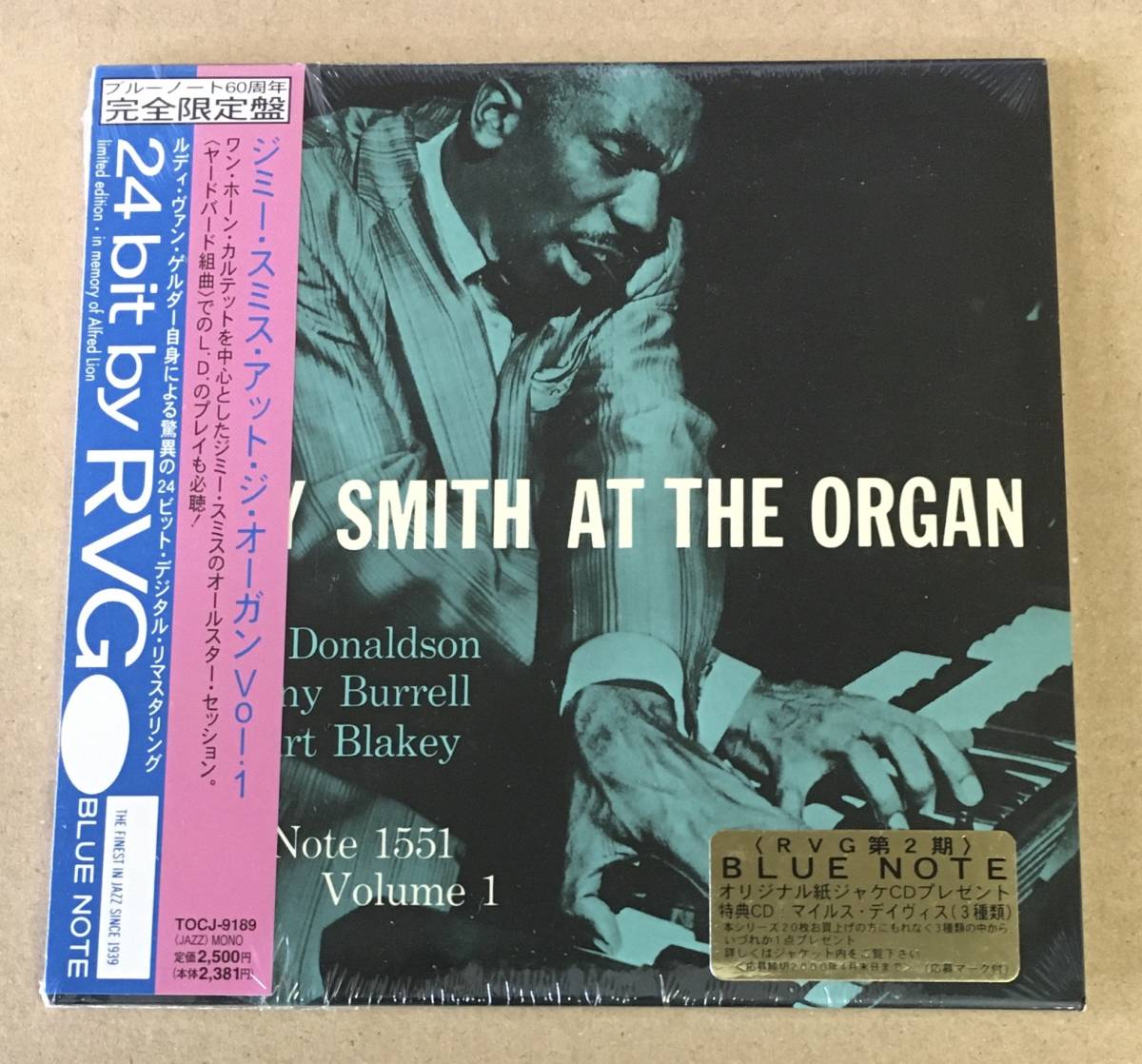BNJ-75 未開封 紙ジャケ CD ジミー・スミス・アット・ジ・オーガン Vol.1 TOCJ-9189 JIMMY SMITH At The Organ BLUE NOTE RVG MONOの画像1