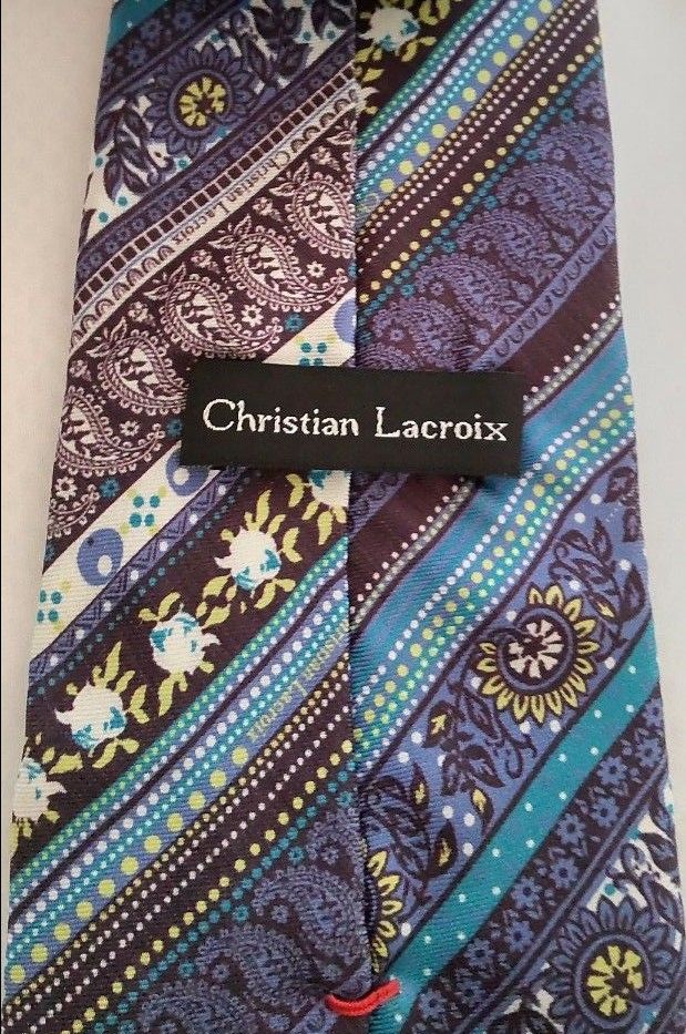 クリスチャンラクロワ　ネクタイ　Christian Lacroix　イタリア製　ブルー系