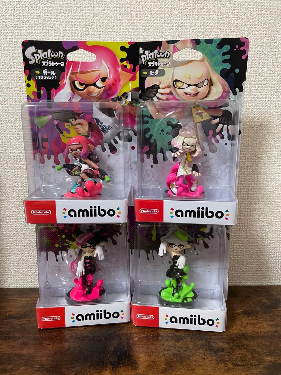 スプラトゥーン　amiibo ネオンピンク　ヒメ　アオリ　ホタル