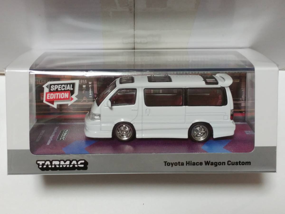 1/64 Tarmac Works トヨタ ハイエース ワゴンカスタム ホワイト 香港 会場限定 2544台限定_画像1