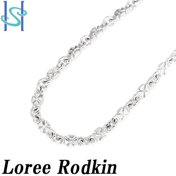  Loree Rodkin chain necklace K18WG diamond Cross mat men's unisex brand free shipping beautiful goods used SH100744