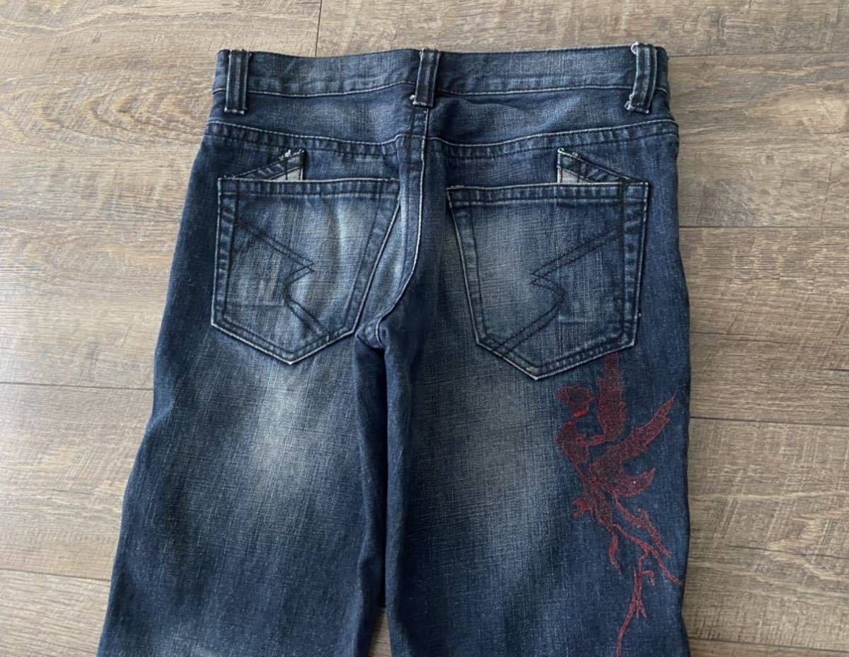 rare 00s japanese label semantic design embroidery weathered flare jeans denim pants lgb tornado mart oberisk archive jacket y2k_画像6