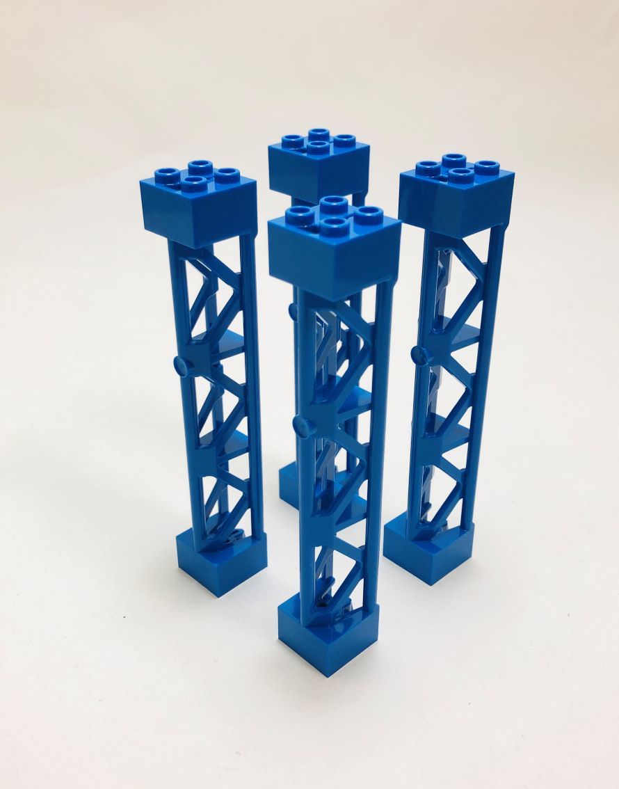 [ новый товар не использовался ] Lego LEGO поддержка фигурная скобка треугольник колонка 2x2x10 синий blue 4шт.