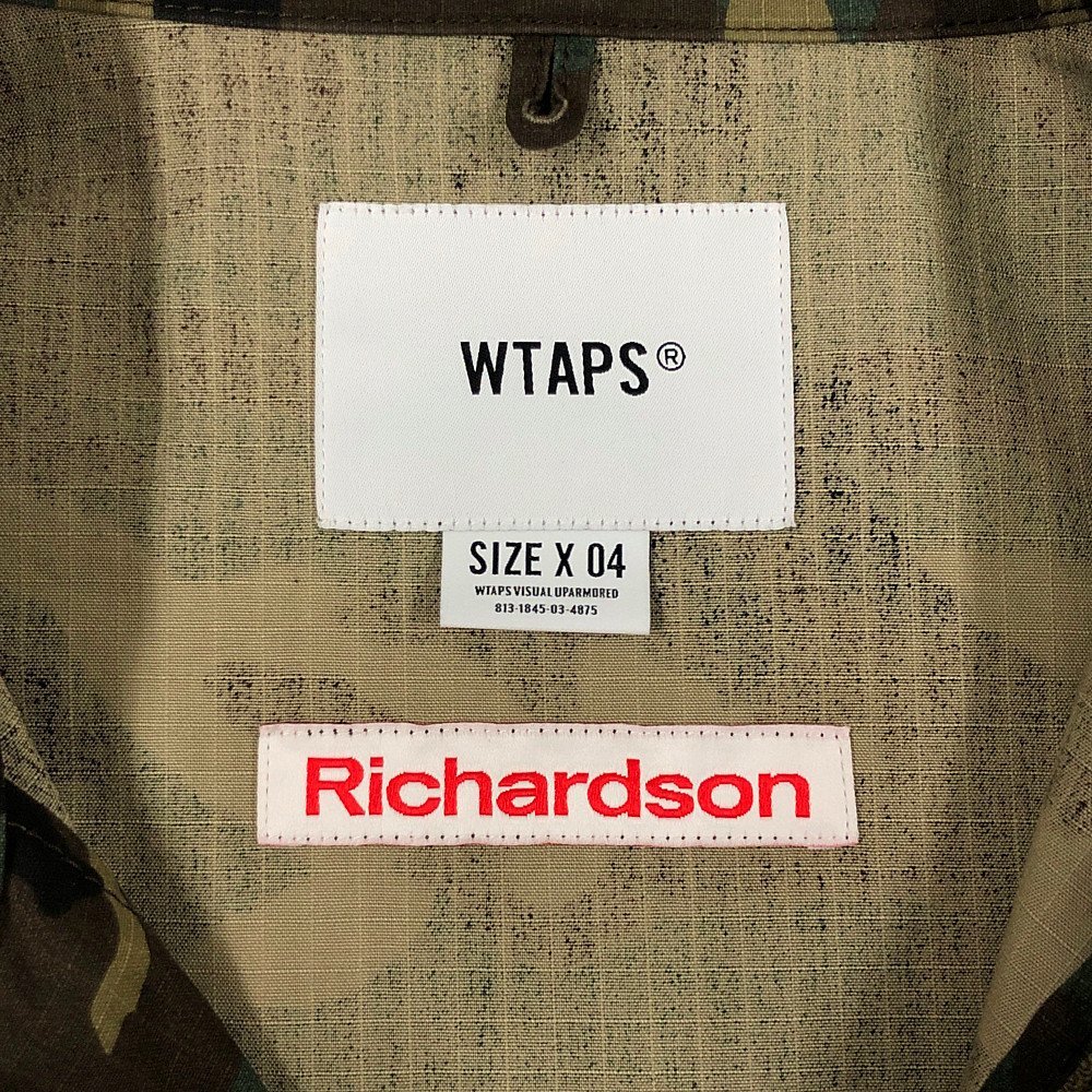 WTAPS ダブルタップス×RICHARDSON リチャードソン 20AW BUDS LS / COTTON. RIPSTOP. CAMO. シャツジャケット 迷彩 サイズ4 正規品 / 32736_画像7