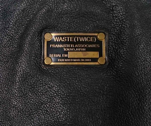 WASTE TWICE ウエストトワイス × CRAMP レザー トートバッグ 黒×グレージュ系 正規品 / 26321_画像4