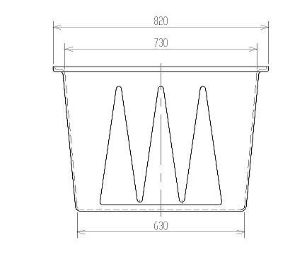 スイコー 角型容器 K型 K-300 300L オレンジ 専用フタ付き 目盛り付 農作物 水産物 出荷仕分 [個人様宅配送不可]_画像5