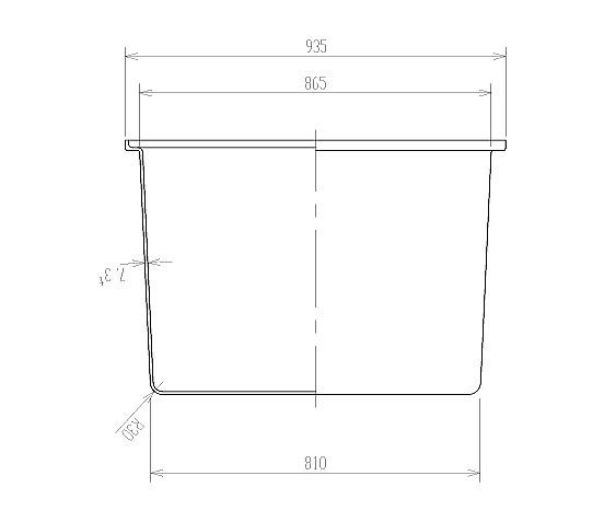 スイコー 角型容器 K型 K-480 480L オレンジ 専用フタ付き 目盛り付 農作物 水産物 出荷仕分 [個人様宅配送不可]_画像5