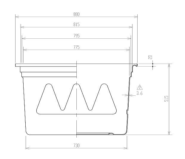 スイコー 角型容器 K型 K-200 200L オレンジ 目盛り付 農作物 水産物 出荷仕分 [個人様宅配送不可]_画像4