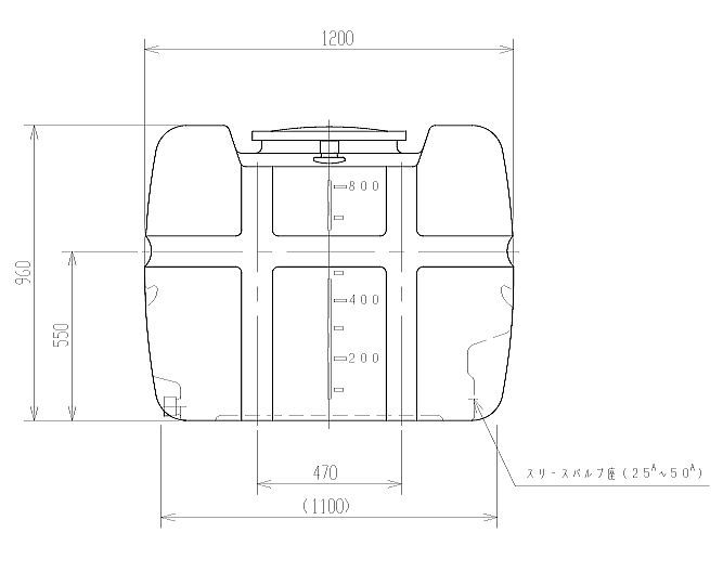 スイコー スーパーローリータンク800L SLT-800 25Aバルブ直付 オレンジ 運搬 散水 防除 [個人様配送不可]_画像4