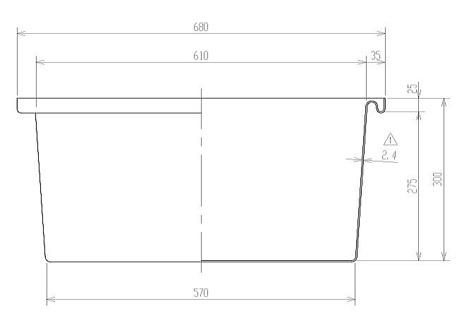 スイコー 角型容器 K型 K-70 70L オレンジ 専用フタ付き 目盛り付 農作物 水産物 出荷仕分 [個人様宅配送不可]_画像4