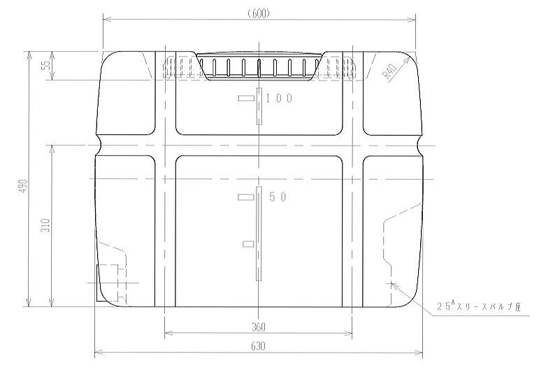 スイコー スーパーローリータンク100L SLT-100 25Aバルブ直付 オレンジ 運搬 散水 防除 個人様宅配送不可_画像4