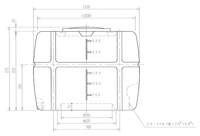 スイコー スーパーローリータンク600L SLT-600 オレンジ 運搬 散水 防除 [個人様宅配送不可]_画像4