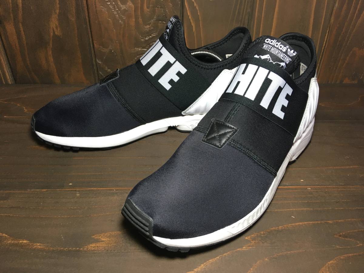 ★adidas × WHITE MOUNTAINEERING コラボモデル ZX FLUX PLUS WM 黒 2015年製 27.5cm 美品 Used 検 イージーブースト スニーカー