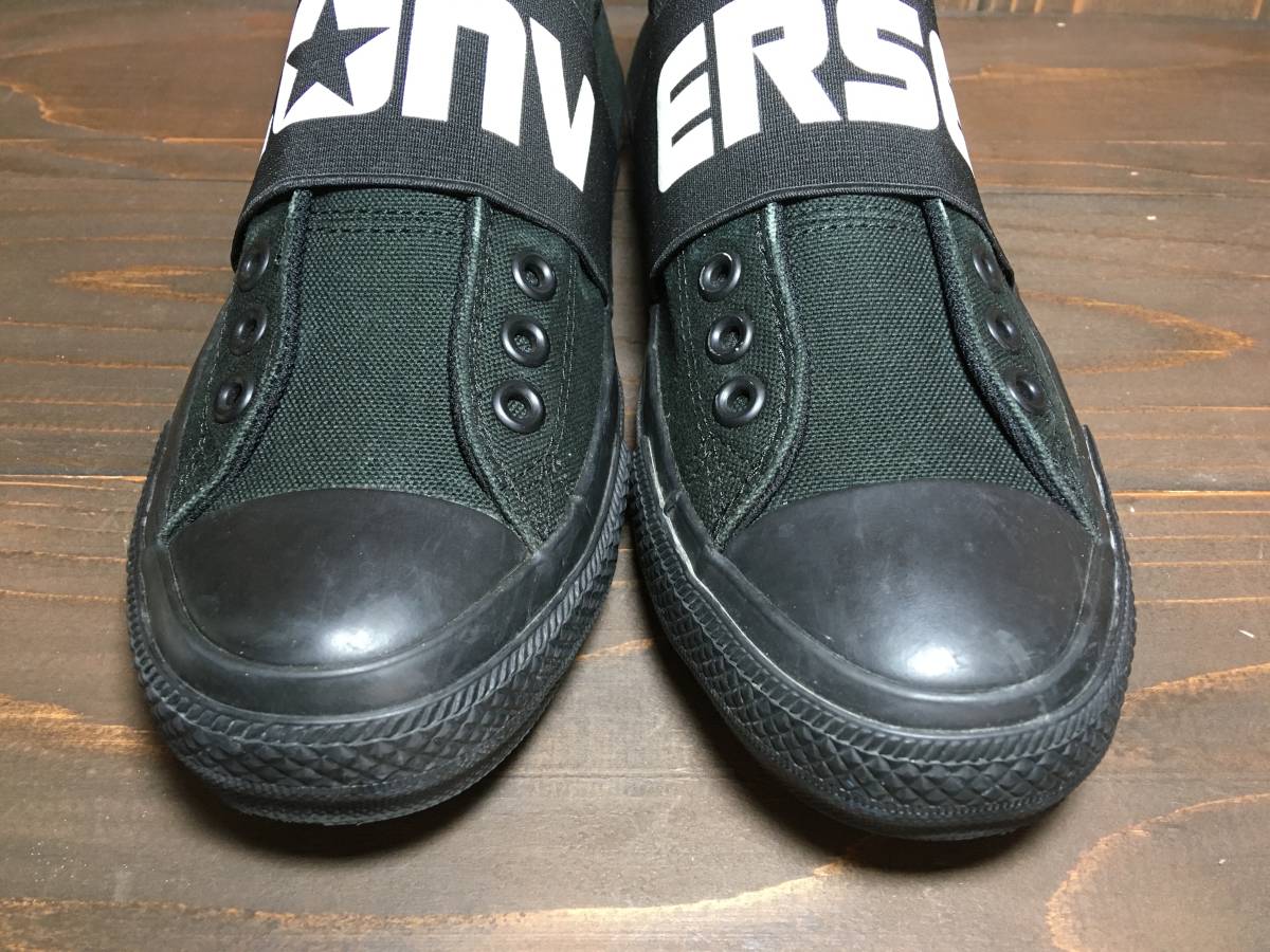 ★CONVERSE コンバース ALL STAR オールスター 100BIGGORESLIPビッグゴア スリッポン 黒 27.0cm 美品 Used 検 スケートボーディングの画像4