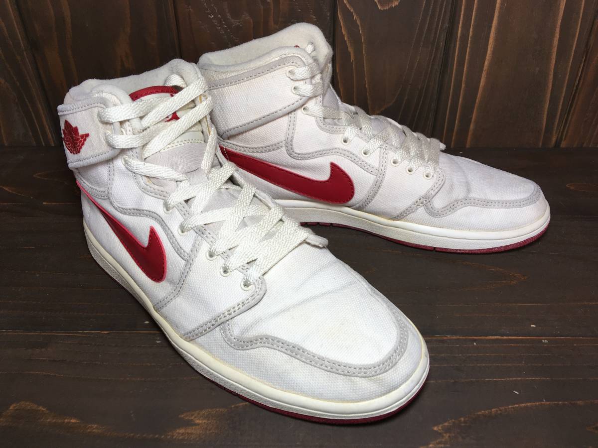 ★ナイキ NIKE AJKO 白×赤 27.5cm 2010年製 復刻 Used 検 エアジョーダン Air Jordan 1 AJ1 CHICAGO BULLSの画像6